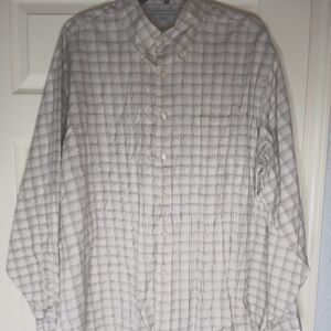 HathawayCambridgeTwill 17 1/2-35 L/slv PlaidButtonUp100%Cotton PocketMen's Shirt